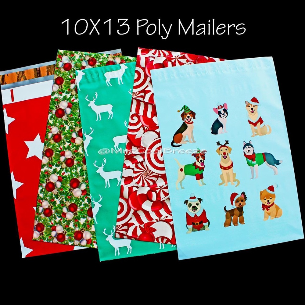 40 - 10X13 Holiday Designer Mix Poly Mailers